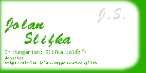 jolan slifka business card